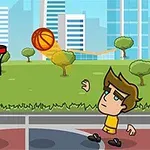 Animasyon tarzında bir karakterin basketbol potasına doğru top attığı çizgi film sahnesi