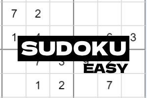 Üzerinde Sudoku Easy yazan, kısmen dolu bir sudoku bulmacası