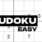 Üzerinde Sudoku Easy yazan, kısmen dolu bir sudoku bulmacası