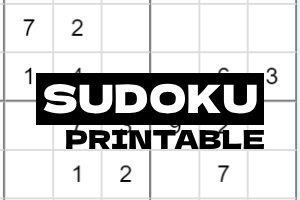 Bir Sudoku bulmacası üzerinde Sudoku Printable yazısı