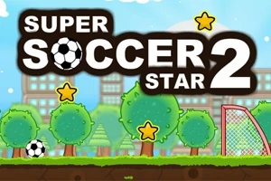 Yeşil ağaçların ve yıldızların bulunduğu bir arka planda futbol topu ve futbol kalesi