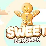 Zencefilli kurabiye adam ve altında büyük harflerle yazılmış Sweet Hangman metni içeren bir görüntü