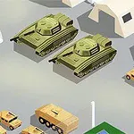 Askeri kampta dizilmiş tanklar, zırhlı araçlar ve çadırlar