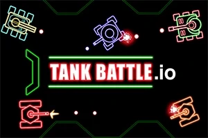 Renkli neon tasarımlı tanklarla çevrili Tank Battle
