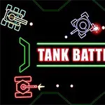 Renkli neon tasarımlı tanklarla çevrili Tank Battle