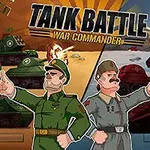 Üst kısmında Tank Battle War Commander yazılı iki askeri komutan ve patlayan tanklar