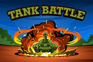 Yeşil bir tankın patlama etkisiyle etrafına ateş ve duman yayılırken çizimi