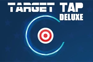 Mavi bir arka plan üzerinde kırmızı beyaz hedef simgesiyle daire ve TARGET TAP DELUXE yazısı