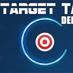 Mavi bir arka plan üzerinde kırmızı beyaz hedef simgesiyle daire ve TARGET TAP DELUXE yazısı