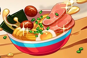 Renkli bir kasede dilimlenmiş et, yumurta, soğan, deniz yosunu ve çeşitli garnitürlerle sunulmuş bir ramen yemeği
