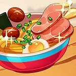 Renkli bir kasede dilimlenmiş et, yumurta, soğan, deniz yosunu ve çeşitli garnitürlerle sunulmuş bir ramen yemeği