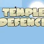 Mavi gökyüzü önünde büyük, beyaz Temple Defence yazısı