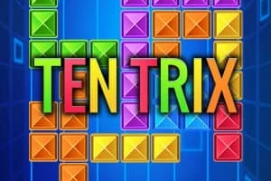 Renkli kare blokların arka planında büyük harflerle TEN TRIX yazısı