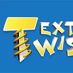 Mavi arka plan üzerinde büyük sarı bir T harfi ve yanında sarı-beyaz renkli Text Twist 2 yazısı