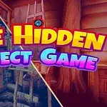 Renkli bir yazı tipinde The Hidden Object Game metni ve arka planda dağınık bir oda tasviri