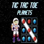 Uzay temalı arka planda bir astronot, dokuz kareli bir ızgarada kırmızı ve mavi gezegenlerle yer alıyor