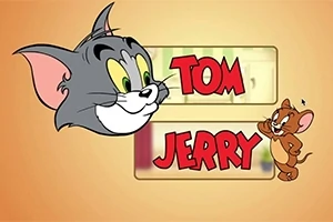 Tom ve Jerrynin neşeli yüz ifadeleriyle yer aldığı, arka planda büyük harflerle isimlerinin yazılı olduğu renkli bir illüstrasyon