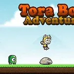 Tora Boy Adventure başlığının altında çizgi film tarzında ormanda zıplayan bir karakter ve çeşitli yaratıklar
