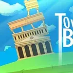Eğimli bir şekilde duran antik kule yapısı ve yanında Tower of Babel yazısı