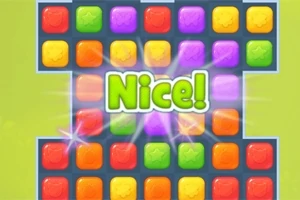 Renkli kare şekilli bloklardan oluşan bir düzenlemenin ortasında Nice!