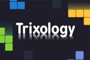Renkli bloklar ve ortasında Trixology yazısı bulunan karanlık arkaplan