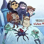 Çeşitli komik karakterler, bir kayanın üzerinde toplanmış şekilde, karikatür tarzında bir illüstrasyon