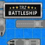 Mavi bir zemin üzerinde yerleştirilmiş gri savaş gemileri ve ortasında TRZ Battleship yazılı bir tabela