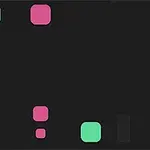 Siyah arka plan üzerinde, pembe ve yeşil kareler