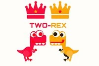 Renkli bir T-Rex koşu oyunu, iki oyuncu seçeneğiyle