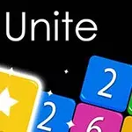 Renkli kare bloklar ve parlayan yıldız simgeli sarı bir blok üzerinde Unite yazısı