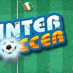 Yeşil zemin üzerinde Winter Soccer yazısı, kar efektleri ve yanında iki futbol topu