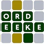 Yeşil, gri ve altın renkli kareler üzerinde WORD SEEKER yazısı