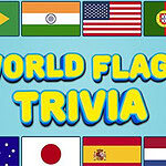 World Flags Trivia World Flags Trivia yazısı ve çevresinde Brezilya, Hindistan, ABD, Portekiz, Avustralya, Japonya, İspanya ve Hollanda bayrakları