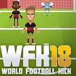 Çizgi tarzı grafikleriyle futbolda kaleye atış yapmaya hazırlanan oyuncular ve kaleci
