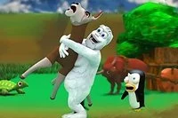 Yeti alev yakaladı, penguenlere saldıracak!