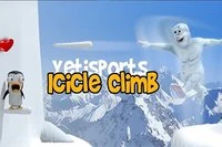 Yeti ile oyna ve penguinin zıplaması için buz sarkıtlarını üstüne