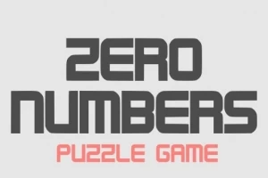 Beyaz arka plan üzerinde Zero Numbers Puzzle Game yazısı