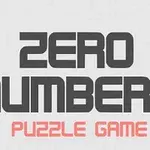 Beyaz arka plan üzerinde Zero Numbers Puzzle Game yazısı