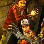 Zombie Hunter Bir adam ve çocuk kapıyı zombi yaratıklara karşı kapatmaya çalışıyor