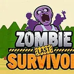 Mor bir zombi ve arka planda ağaçlar bulunan Zombie Last Survivor yazısı